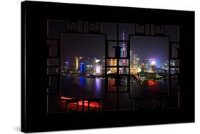 China 10MKm2 Collection - Asian Window - Shanghai Cityscape at night-Philippe Hugonnard-Stretched Canvas