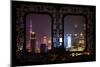 China 10MKm2 Collection - Asian Window - Shanghai Cityscape at night-Philippe Hugonnard-Mounted Photographic Print