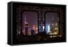 China 10MKm2 Collection - Asian Window - Shanghai Cityscape at night-Philippe Hugonnard-Framed Stretched Canvas