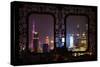 China 10MKm2 Collection - Asian Window - Shanghai Cityscape at night-Philippe Hugonnard-Stretched Canvas