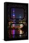 China 10MKm2 Collection - Asian Window - Shanghai Cityscape at night-Philippe Hugonnard-Framed Stretched Canvas