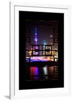 China 10MKm2 Collection - Asian Window - Shanghai Cityscape at night-Philippe Hugonnard-Framed Photographic Print