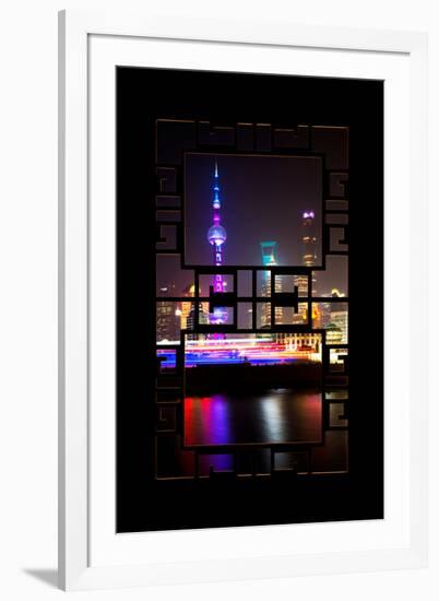 China 10MKm2 Collection - Asian Window - Shanghai Cityscape at night-Philippe Hugonnard-Framed Photographic Print