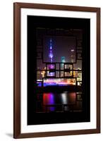 China 10MKm2 Collection - Asian Window - Shanghai Cityscape at night-Philippe Hugonnard-Framed Photographic Print