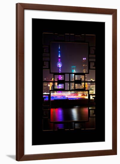 China 10MKm2 Collection - Asian Window - Shanghai Cityscape at night-Philippe Hugonnard-Framed Photographic Print