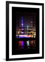 China 10MKm2 Collection - Asian Window - Shanghai Cityscape at night-Philippe Hugonnard-Framed Photographic Print