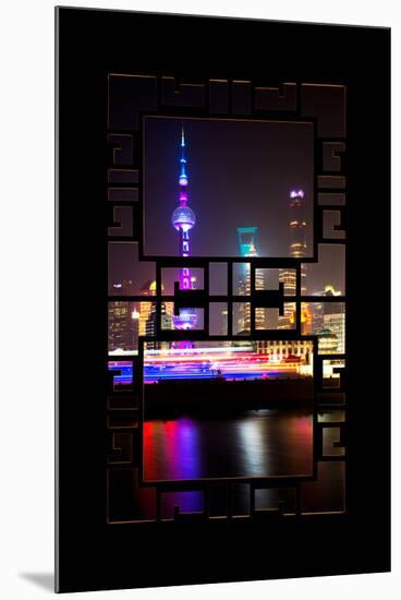 China 10MKm2 Collection - Asian Window - Shanghai Cityscape at night-Philippe Hugonnard-Mounted Photographic Print