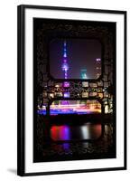 China 10MKm2 Collection - Asian Window - Shanghai Cityscape at night-Philippe Hugonnard-Framed Photographic Print