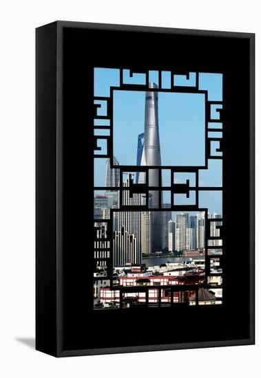 China 10MKm2 Collection - Asian Window - Shanghai Cityscape-Philippe Hugonnard-Framed Stretched Canvas