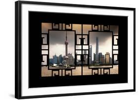 China 10MKm2 Collection - Asian Window - Shanghai Skyline with Oriental Pearl Tower-Philippe Hugonnard-Framed Photographic Print