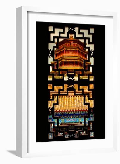 China 10MKm2 Collection - Asian Window - Summer Palace Temple at Sunset-Philippe Hugonnard-Framed Photographic Print