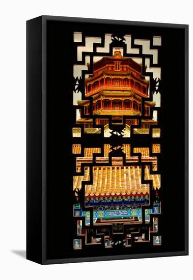 China 10MKm2 Collection - Asian Window - Summer Palace Temple at Sunset-Philippe Hugonnard-Framed Stretched Canvas