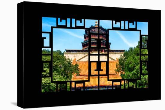 China 10MKm2 Collection - Asian Window - Summer Palace Temple-Philippe Hugonnard-Stretched Canvas