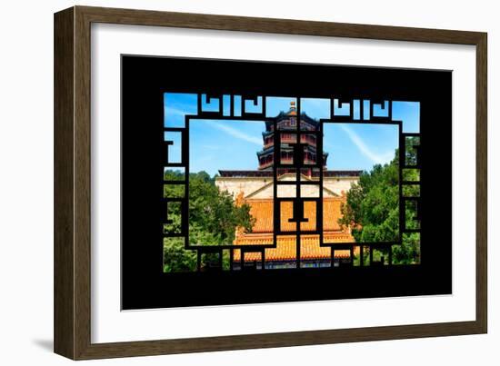 China 10MKm2 Collection - Asian Window - Summer Palace Temple-Philippe Hugonnard-Framed Photographic Print