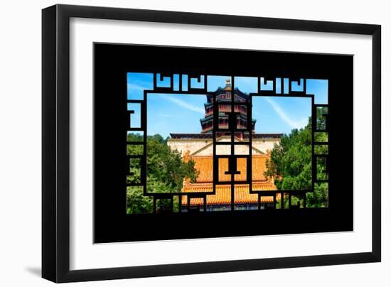 China 10MKm2 Collection - Asian Window - Summer Palace Temple-Philippe Hugonnard-Framed Photographic Print