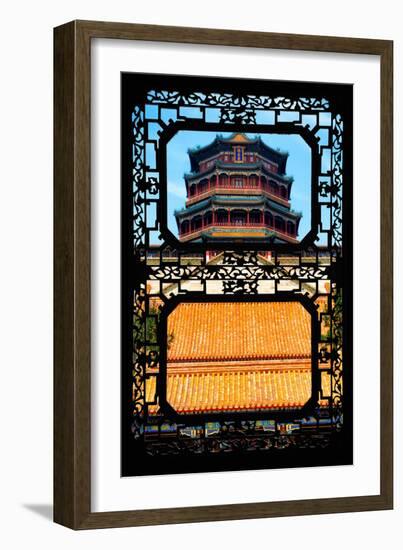 China 10MKm2 Collection - Asian Window - Summer Palace Temple-Philippe Hugonnard-Framed Photographic Print