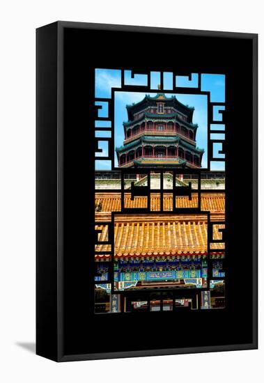 China 10MKm2 Collection - Asian Window - Summer Palace Temple-Philippe Hugonnard-Framed Stretched Canvas