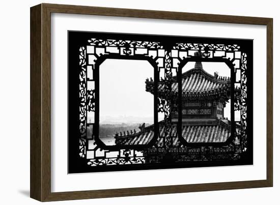 China 10MKm2 Collection - Asian Window - Summer Palace Temple-Philippe Hugonnard-Framed Photographic Print