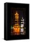 China 10MKm2 Collection - Asian Window - Sun & Moon Twin Pagodas-Philippe Hugonnard-Framed Stretched Canvas