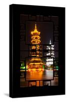 China 10MKm2 Collection - Asian Window - Sun & Moon Twin Pagodas-Philippe Hugonnard-Stretched Canvas