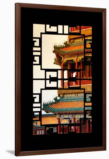 China 10MKm2 Collection - Asian Window - Sunset Summer Palace Architecture-Philippe Hugonnard-Framed Photographic Print