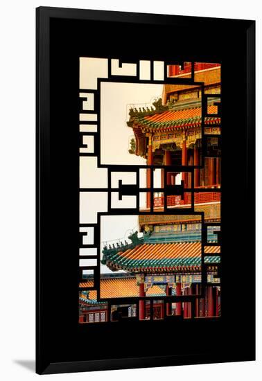 China 10MKm2 Collection - Asian Window - Sunset Summer Palace Architecture-Philippe Hugonnard-Framed Photographic Print