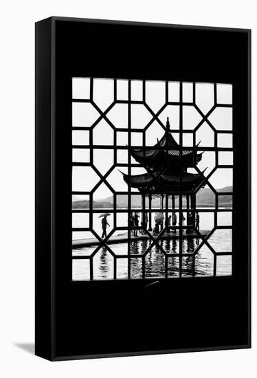 China 10MKm2 Collection - Asian Window - Temple Lake-Philippe Hugonnard-Framed Stretched Canvas