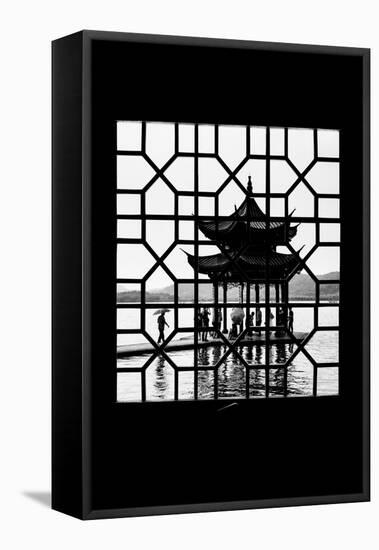 China 10MKm2 Collection - Asian Window - Temple Lake-Philippe Hugonnard-Framed Stretched Canvas