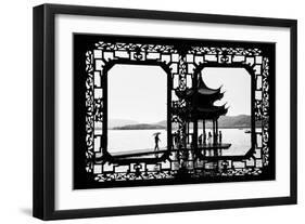 China 10MKm2 Collection - Asian Window - Temple Lake-Philippe Hugonnard-Framed Photographic Print