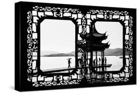 China 10MKm2 Collection - Asian Window - Temple Lake-Philippe Hugonnard-Stretched Canvas