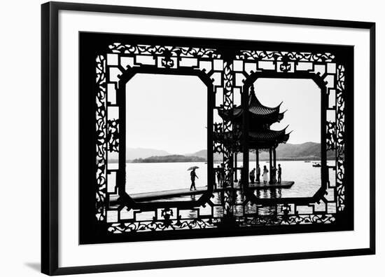 China 10MKm2 Collection - Asian Window - Temple Lake-Philippe Hugonnard-Framed Photographic Print