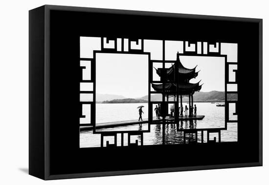 China 10MKm2 Collection - Asian Window - Temple Lake-Philippe Hugonnard-Framed Stretched Canvas