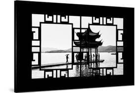 China 10MKm2 Collection - Asian Window - Temple Lake-Philippe Hugonnard-Stretched Canvas