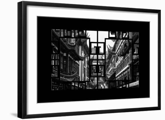 China 10MKm2 Collection - Asian Window - Traditional Architecture in Yuyuan Garden - Shanghai-Philippe Hugonnard-Framed Photographic Print