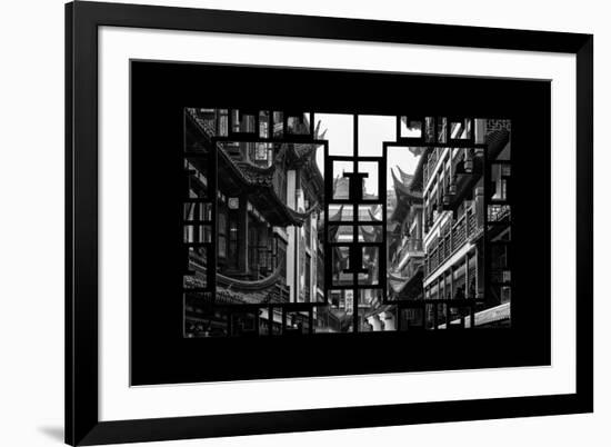 China 10MKm2 Collection - Asian Window - Traditional Architecture in Yuyuan Garden - Shanghai-Philippe Hugonnard-Framed Photographic Print