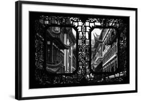 China 10MKm2 Collection - Asian Window - Traditional Architecture in Yuyuan Garden - Shanghai-Philippe Hugonnard-Framed Photographic Print