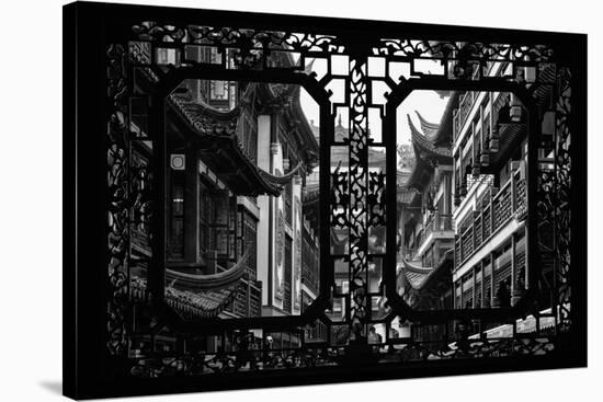 China 10MKm2 Collection - Asian Window - Traditional Architecture in Yuyuan Garden - Shanghai-Philippe Hugonnard-Stretched Canvas