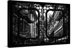 China 10MKm2 Collection - Asian Window - Traditional Architecture in Yuyuan Garden - Shanghai-Philippe Hugonnard-Stretched Canvas