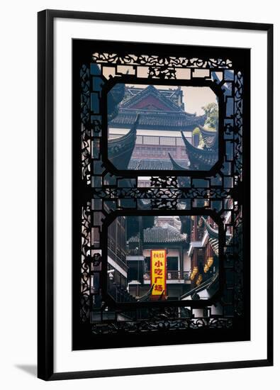 China 10MKm2 Collection - Asian Window - Traditional Architecture in Yuyuan Garden - Shanghai-Philippe Hugonnard-Framed Photographic Print