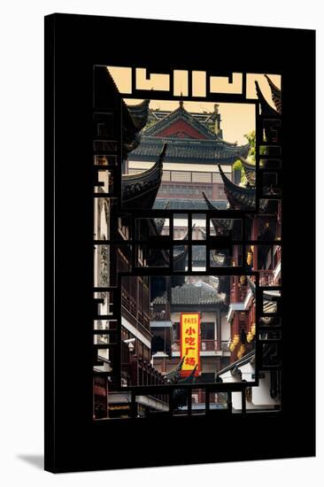 China 10MKm2 Collection - Asian Window - Traditional Architecture in Yuyuan Garden - Shanghai-Philippe Hugonnard-Stretched Canvas