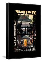 China 10MKm2 Collection - Asian Window - Traditional Architecture in Yuyuan Garden - Shanghai-Philippe Hugonnard-Framed Stretched Canvas