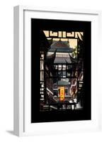 China 10MKm2 Collection - Asian Window - Traditional Architecture in Yuyuan Garden - Shanghai-Philippe Hugonnard-Framed Photographic Print