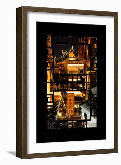 China 10MKm2 Collection - Asian Window - Traditional Architecture in Yuyuan Garden - Shanghai-Philippe Hugonnard-Framed Photographic Print