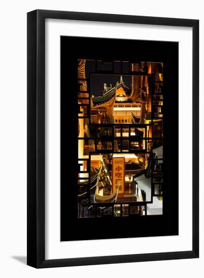 China 10MKm2 Collection - Asian Window - Traditional Architecture in Yuyuan Garden - Shanghai-Philippe Hugonnard-Framed Photographic Print