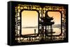 China 10MKm2 Collection - Asian Window - Water Temple at sunset-Philippe Hugonnard-Framed Stretched Canvas