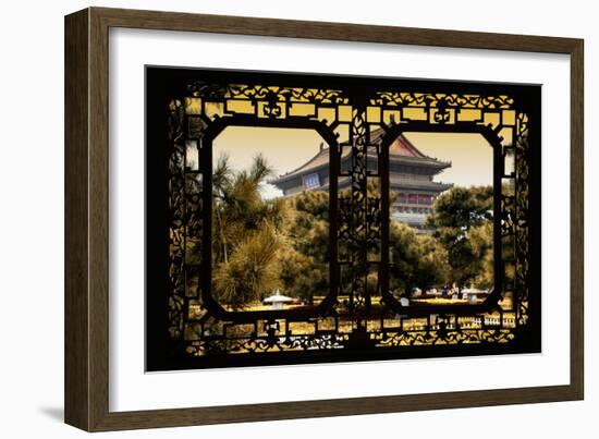 China 10MKm2 Collection - Asian Window - Xi'an Temple at Sunset-Philippe Hugonnard-Framed Photographic Print