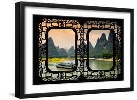 China 10MKm2 Collection - Asian Window - Yangshuo Li River-Philippe Hugonnard-Framed Photographic Print