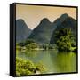 China 10MKm2 Collection - Beautiful Scenery of Yangshuo at sunset-Philippe Hugonnard-Framed Stretched Canvas