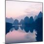 China 10MKm2 Collection - Beautiful Scenery of Yangshuo with Karst Mountains at Pastel Sunrise-Philippe Hugonnard-Mounted Photographic Print