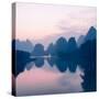 China 10MKm2 Collection - Beautiful Scenery of Yangshuo with Karst Mountains at Pastel Sunrise-Philippe Hugonnard-Stretched Canvas